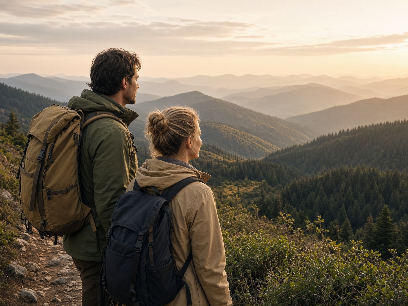 Hikers on a foothills trail above Ogden